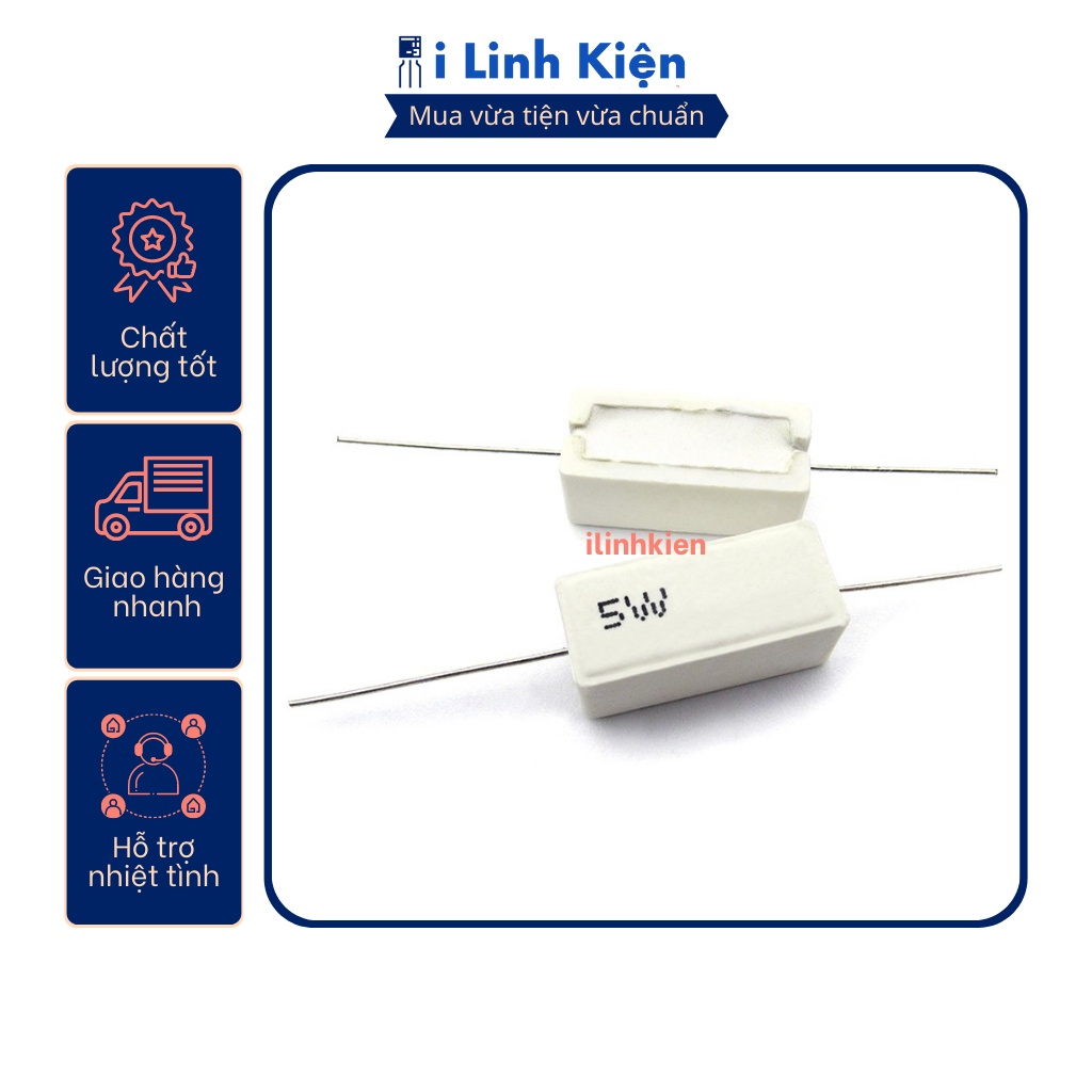 Điện trở sứ 5W 5.6R - 200R 5%