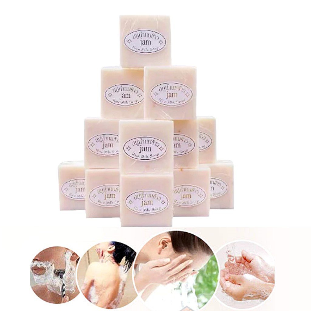 COMBO 12 Viên Xà Phòng Cám Gạo Thái Lan Jam Rice Milk Soap