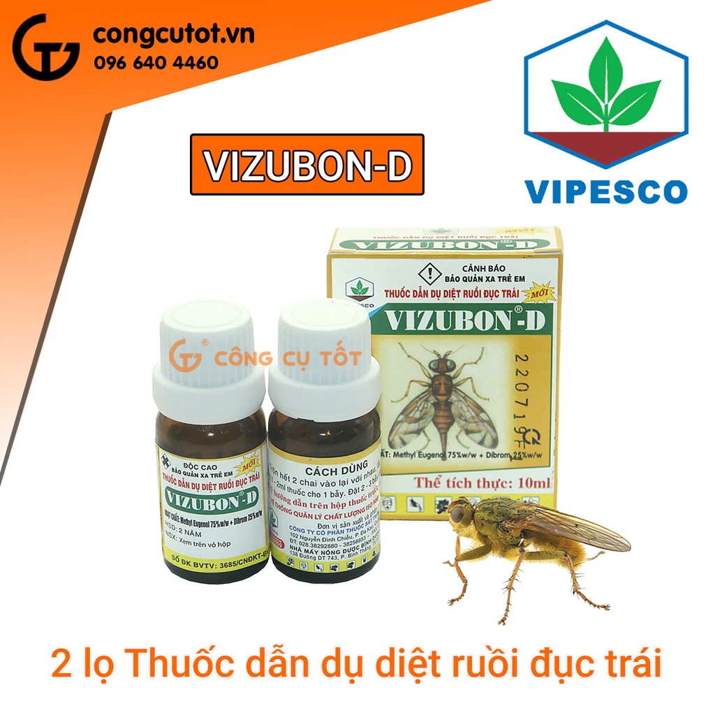 Thuốc diệt ruồi vàng VIZUBON-D hộp nhỏ 10ml 2 lọ