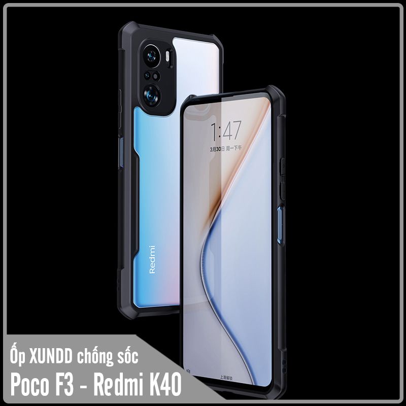 Ốp lưng cho Xiaomi Poco F3 - Redmi K40/K40 pro chống sốc trong viền nhựa dẻo XunDD