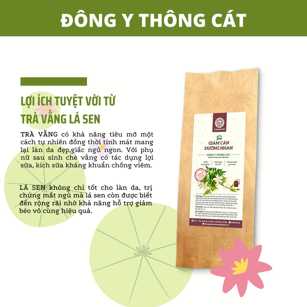 Trà GIẢM CÂN DƯỠNG NHAN_ĐÔNG Y GIA TRUYỀN THÔNG CÁT - Giảm cân an toàn , nhuận tràng , đốt cháy mỡ thừa sau 7 ngày | BigBuy360 - bigbuy360.vn