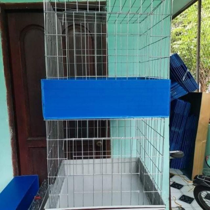 Lồng nuôi gà, chuồng gà 80*80*80 có khay tôn, khay nhựa