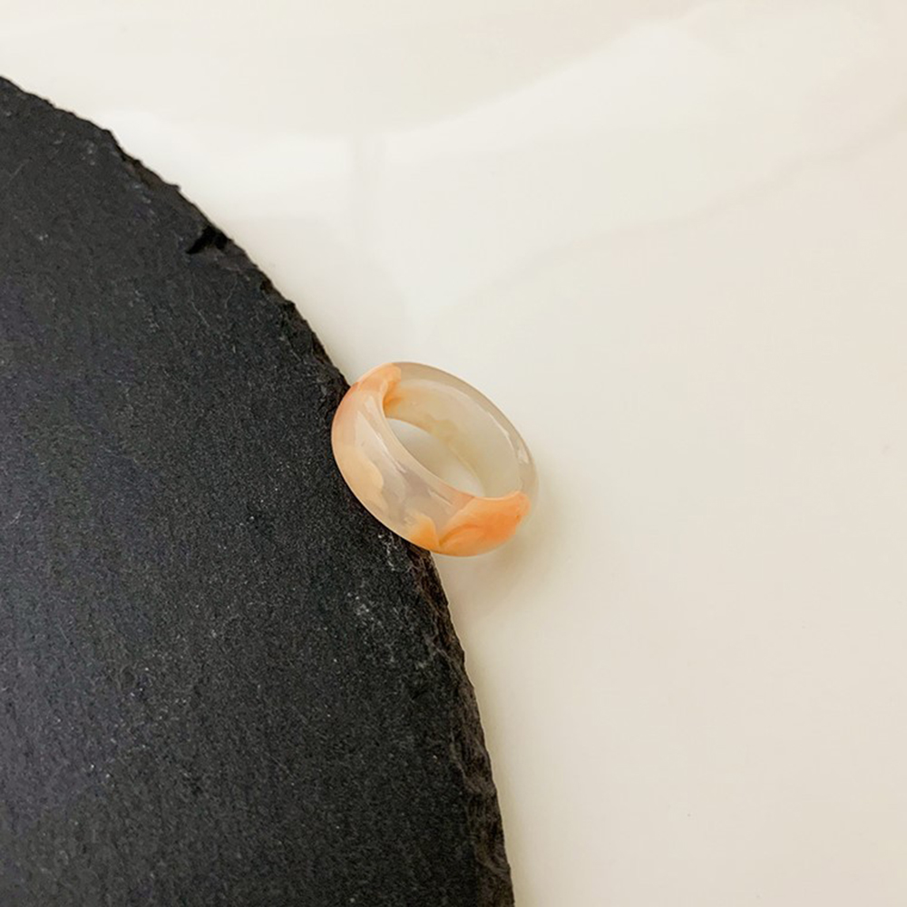 Nhẫn Nhựa Acrylic Trong Suốt Nhiều Màu Sắc Phong Cách Hàn Quốc Cho Nữ