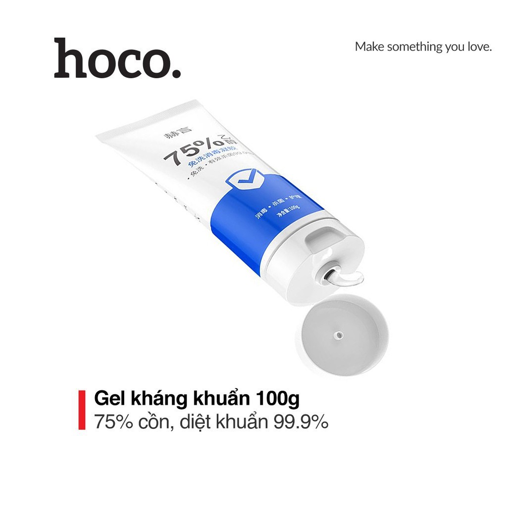 Gel khử khuẩn Hoco 75% cồn khử trùng đến 99% vệ sinh tay, đồ dùng cá nhân nhỏ gọn 100G