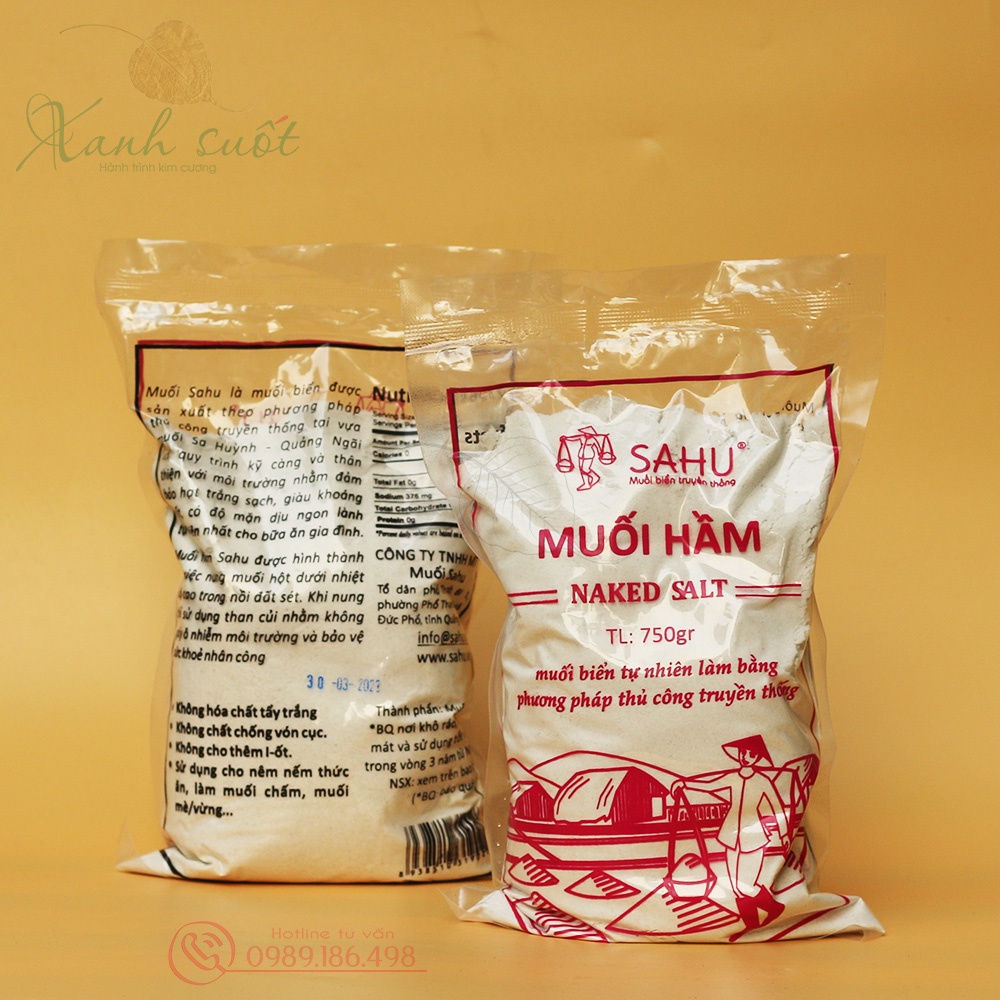 Muối Hầm Sahu- Muối Thực Dưỡng, Không I-ot, Sạch Và An Toàn, Cân Bằng Thực Phẩm Âm- Naked Salt [Xanh Suốt]