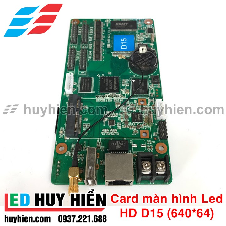 Card HD D15 (USB, LAN) hỗ trợ 4 Tầng module led full color, màn hình led