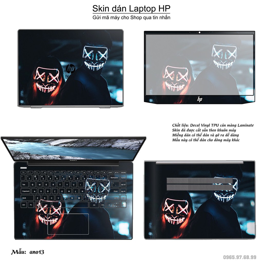 Skin dán Laptop HP in hình Anonymous _nhiều mẫu 2 (inbox mã máy cho Shop)