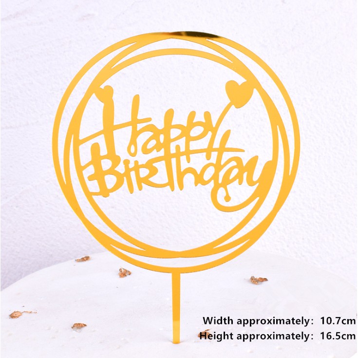 1 Thẻ Trang Trí Bánh Kem Sinh Nhật Bằng Acrylic