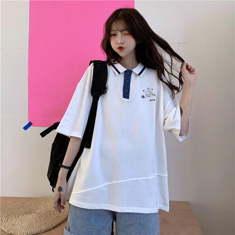 Áo Thun Polo Tay Ngắn Phong Cách Hàn Quốc Cho Nữ | BigBuy360 - bigbuy360.vn