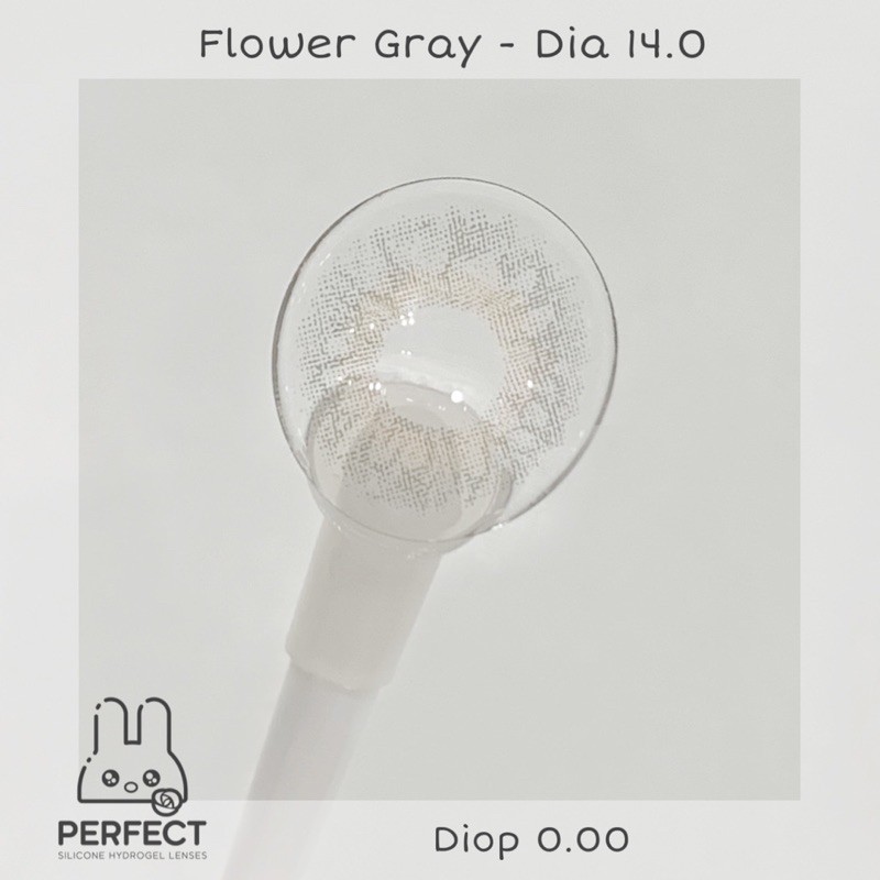 Lens Mắt , Kính Áp Tròng  Không Độ , FLOWER GRAY , DIA 14.0 , Dành Cho Mắt Khô Yếu Giá Sale