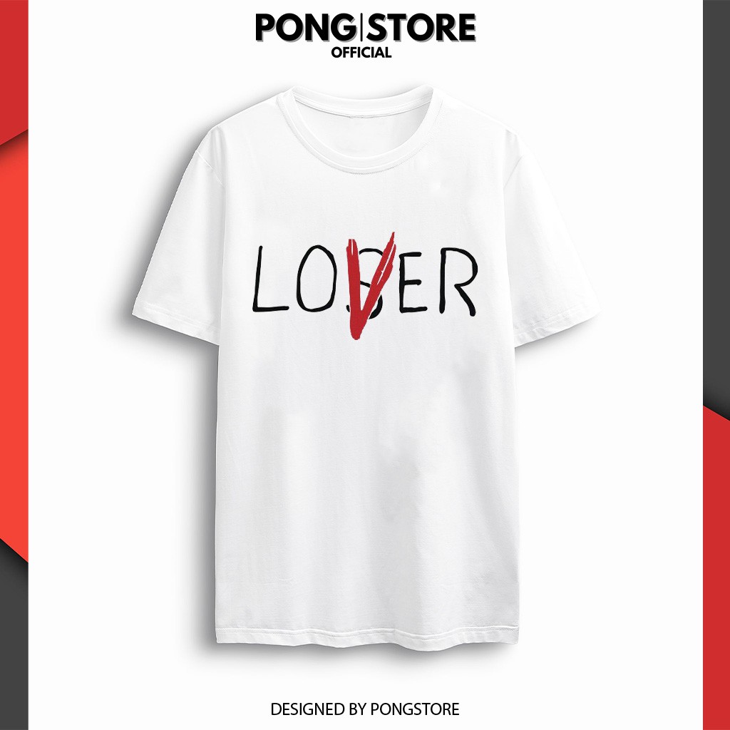 Áo thun nam nữ LOVER NOT LOSER màu trắng, Áo thun unisex tay lỡ form rộng chất thun co giãn cổ tròn thoải mái