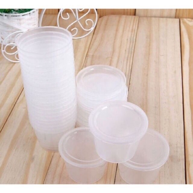 50 cốc nhựa có nắp làm sữa chua