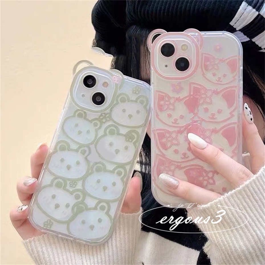 Ốp Điện Thoại Mềm In Hình Gấu Cho iPhone 14 13 12 11 Pro Max SE2020 X XR Xs Max 7 8 6 6s Plus