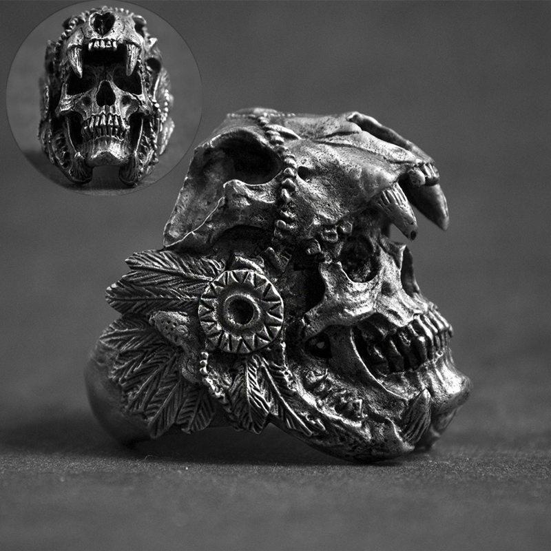 Nhẫn hình đầu lâu phong cách viking