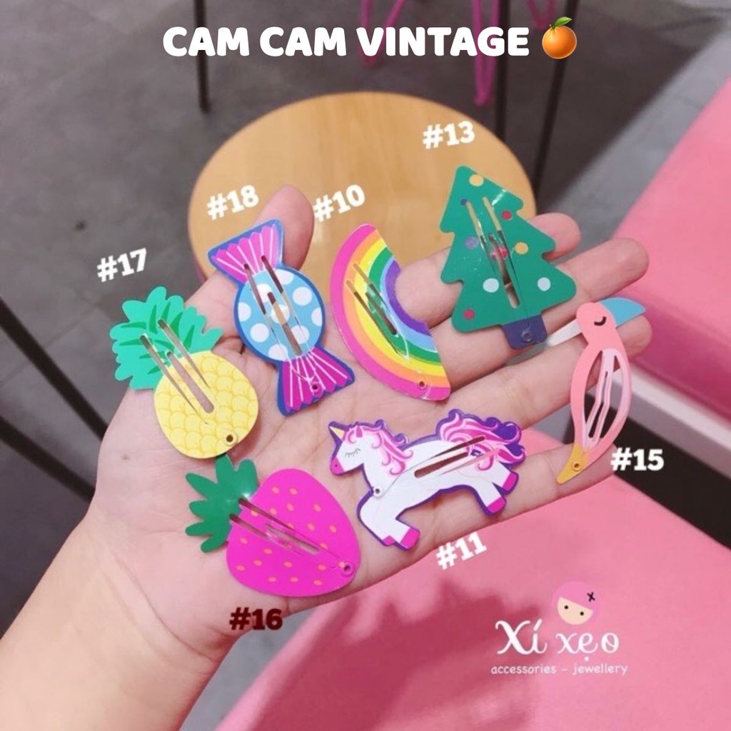 Kẹp tóc nữ Hàn Quốc set kẹp tóc cho bé gái hoa quả , Nấm cute đáng yêu ngọt ngào camcamvintage