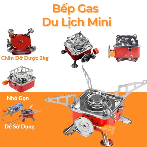 Bếp Ga Du Lịch Mini Dã Ngoại Gấp Gọn Đa Năng Tiện Lợi