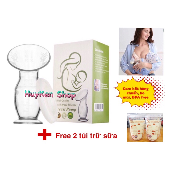 [HÀNG CHUẨN] Cốc hứng sữa/ hút sữa rảnh tay Silicon Breast Pump