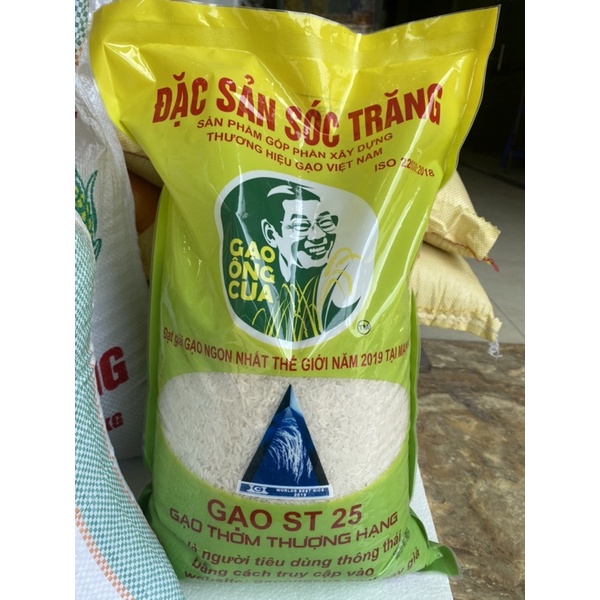 Gạo ST25 Ông Cua - Túi 5kg ( Giao hàng Hoả Tốc )
