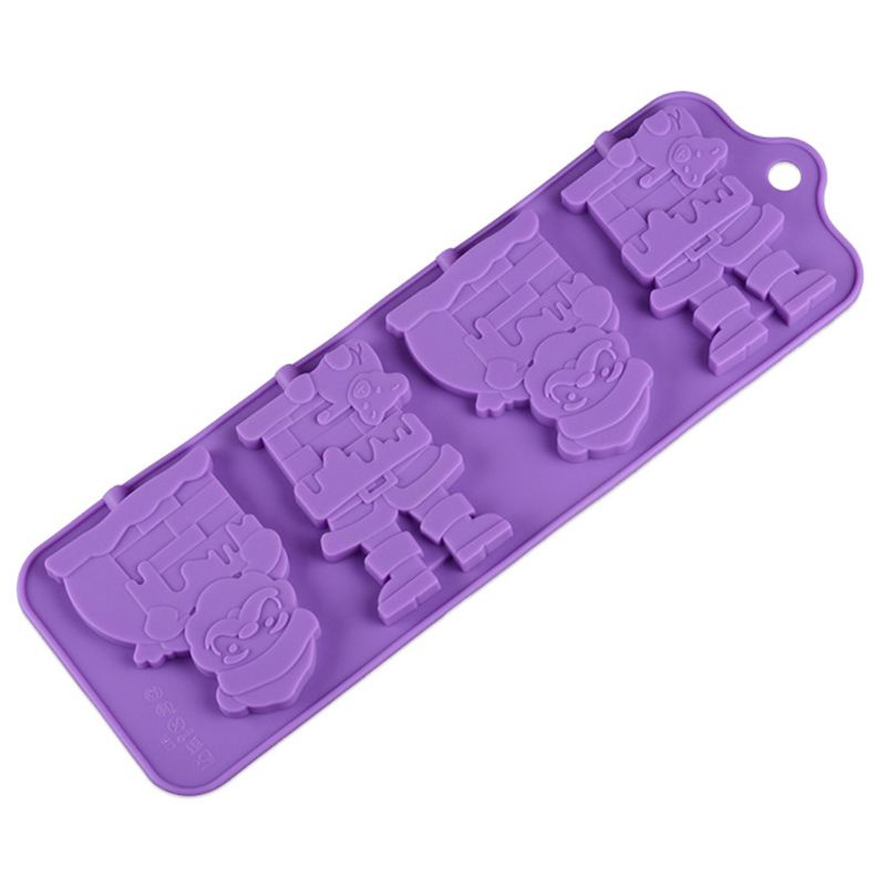 Set 2 Khuôn Làm Kẹo Mút 4 Ngăn Thiết Kế Chủ Đề Giáng Sinh