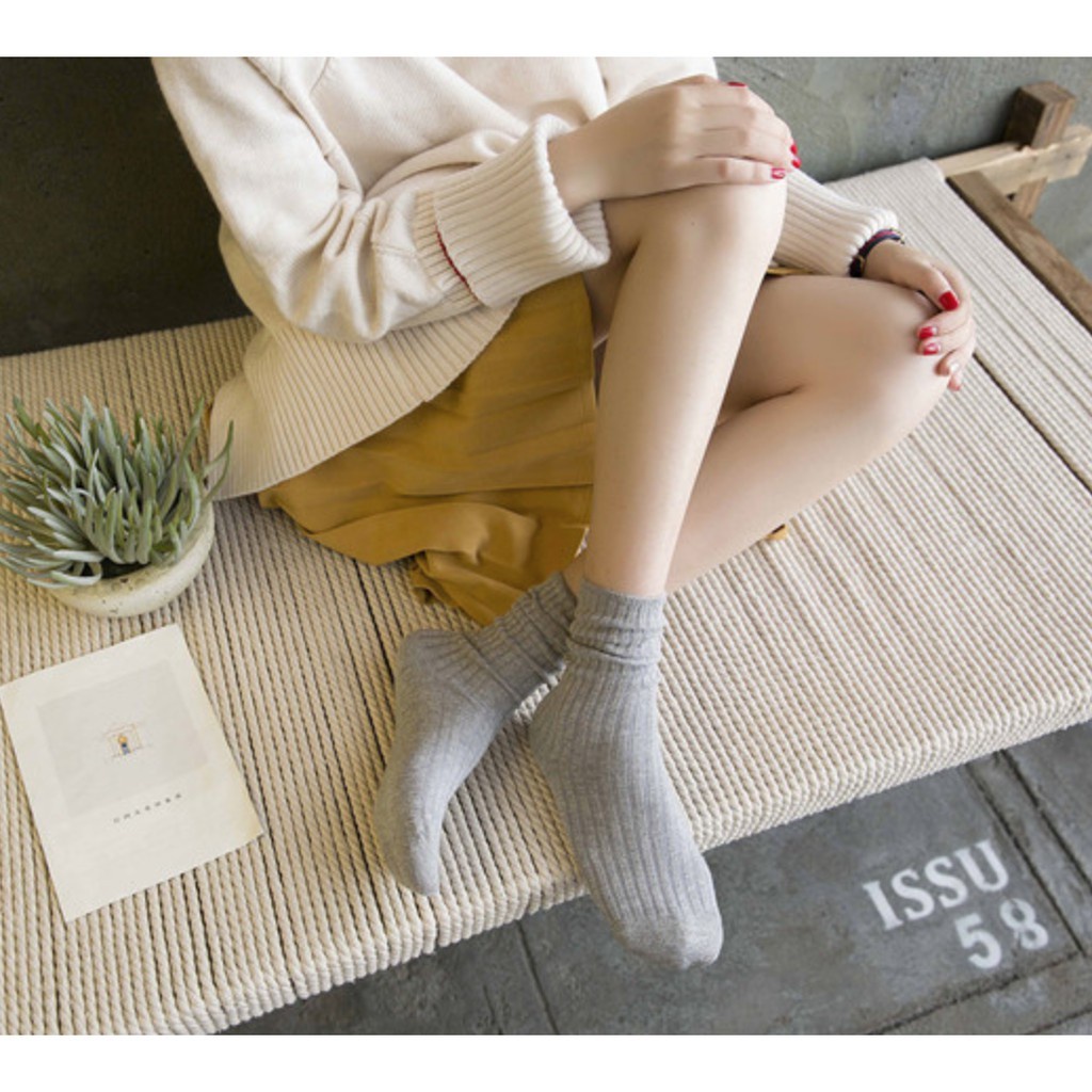 Vớ cotton cổ cao vừa thời trang cổ điển 21081