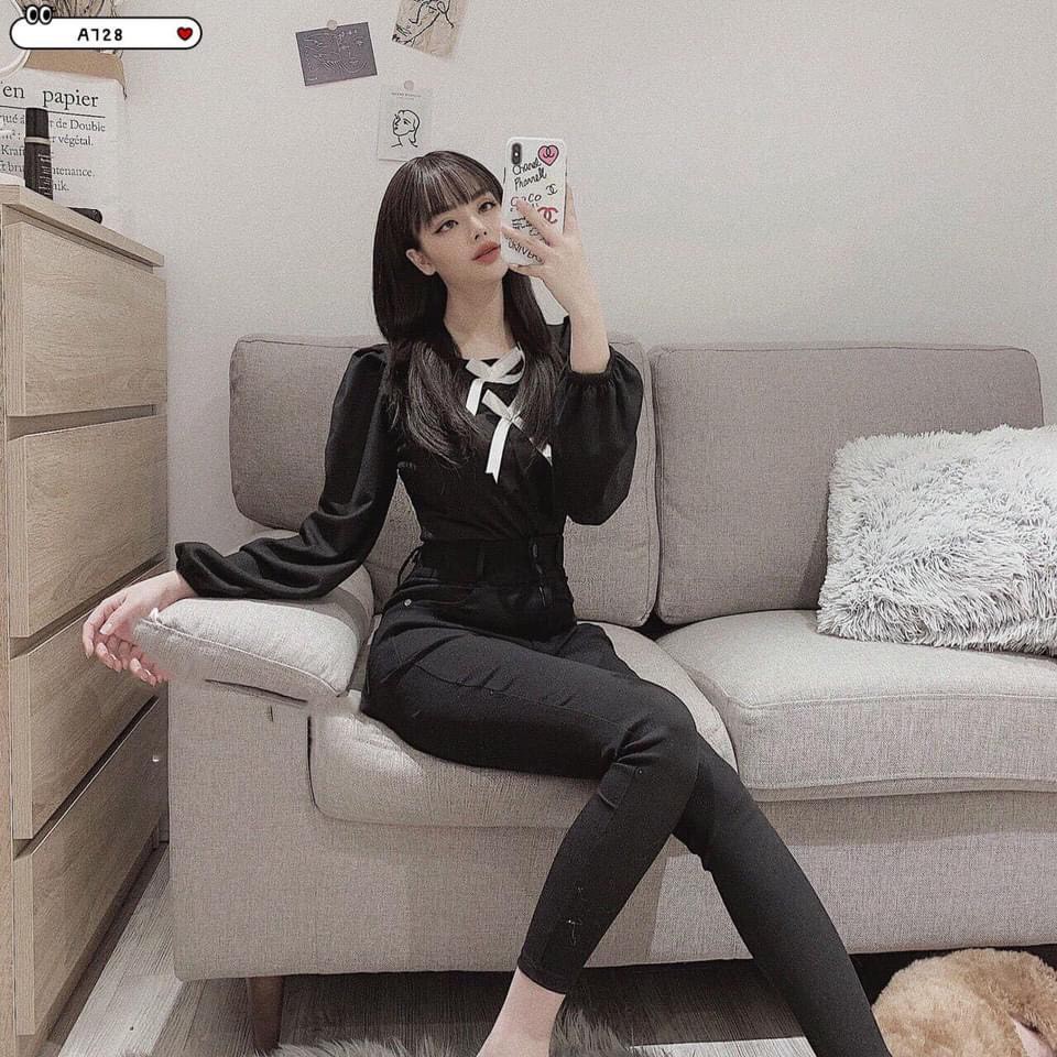 ÁO LEN TĂM NƠ NGỰC BÁNH BÈO TIỂU THƠ HÀNG QUẢNG CHÂU CAO CẤP