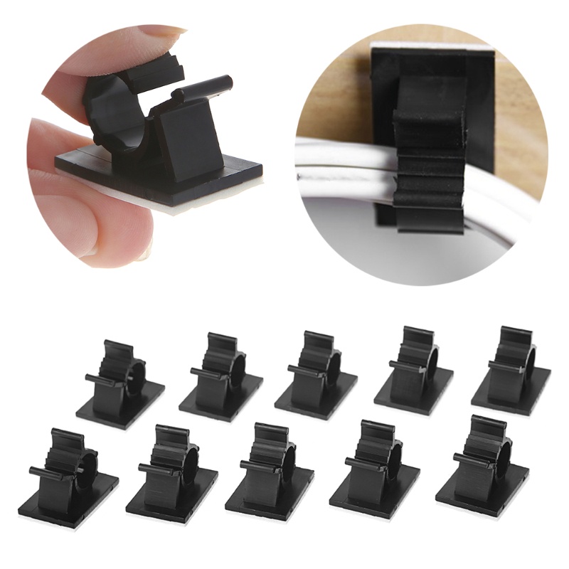 Set 10 Kẹp Giữ Dây Cáp / GPS Tự Dính Cho Xe Hơi