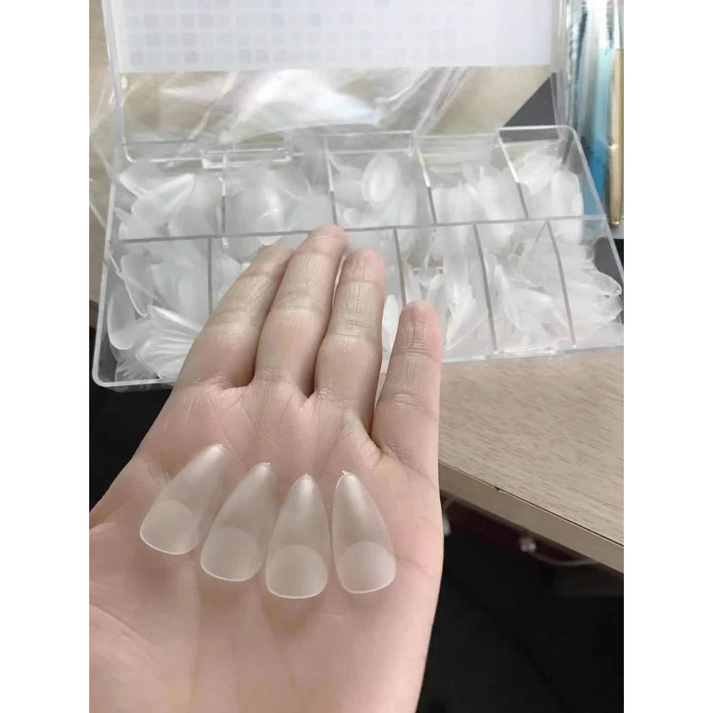MÓNG ÚP HSM CHÍNH HÃNG LOẠI MẶT NHÁM SẴN - HỘP 500 MÓNG ĐỦ SIZE PHOM VUÔNG CHUẨN ĐẸP KHÔNG CẦN DŨA
