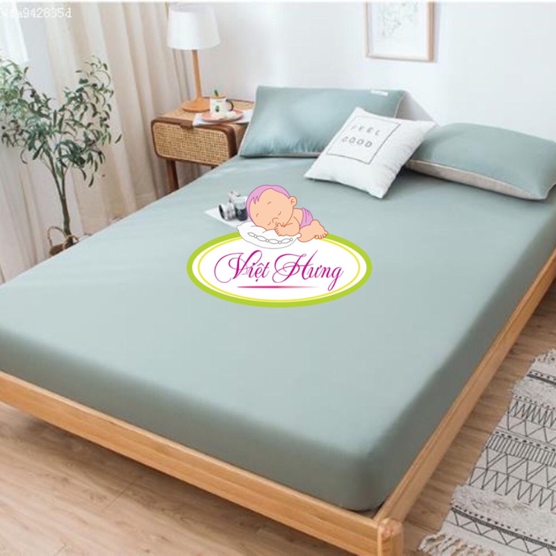 Ga Drap chống thấm cotton lụa Mỹ mầu trơn kem, xanh lá, hồng, xanh min chống thấm 100% không nóng, không sột soạt.