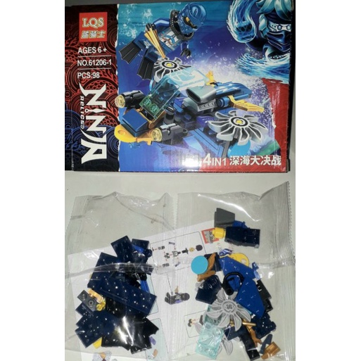 Lắp ráp 1 hộp Ninja Cưỡi quái vật Biển 61206 có nhiều chi tiết
