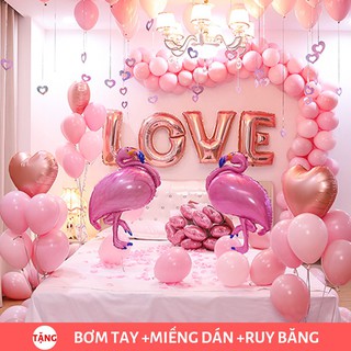 Set bóng bay trang trí phòng cưới lãng mạn