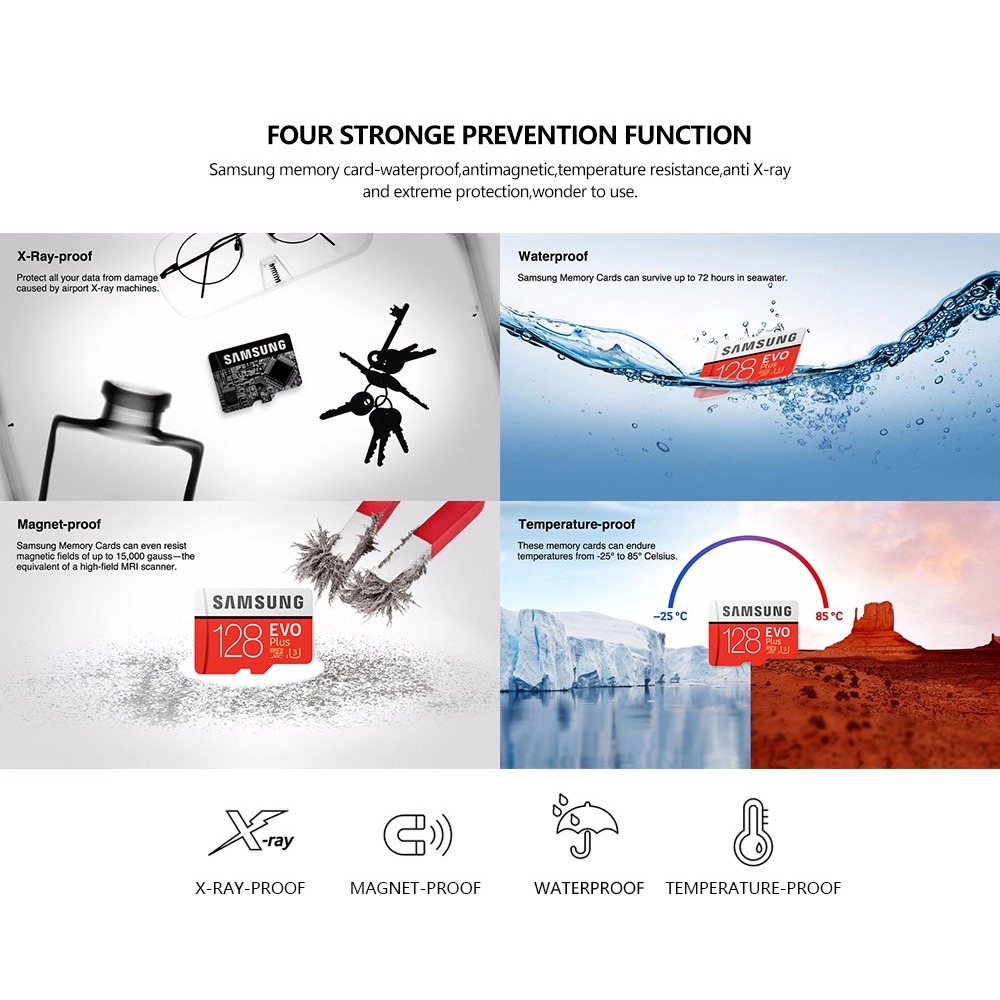 Thẻ nhớ Samsung EVO Plus SDHC 10 Class10 Micro SD c10 U3 TF 64GB 128GB 256gb 512GB | BigBuy360 - bigbuy360.vn