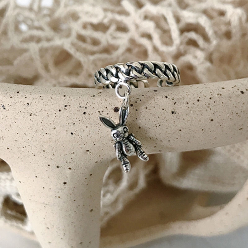 Nhẫn kiểu dáng thiết kế hình thỏ thời trang phong cách retro cá tính