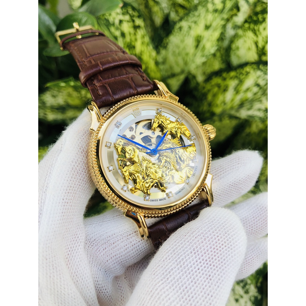 (MỚI) Đồng hồ nam cơ tự động cao cấp trâu vàng dây da cao cấp , máy cực tốt mẫu mới 2021 (tặng kèm hộp) | BigBuy360 - bigbuy360.vn