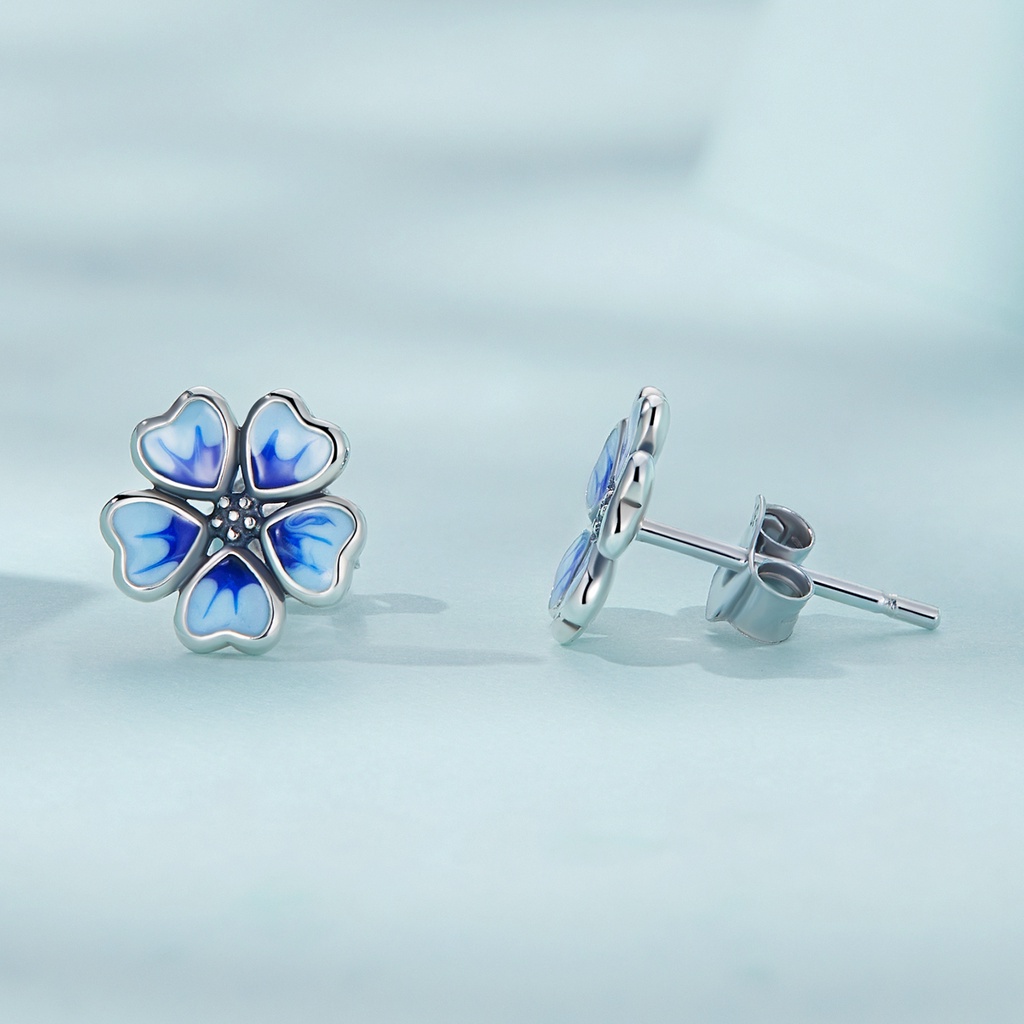 BAMOER Bông Tai bạc 925 HìNh Hoa ThờI Trang