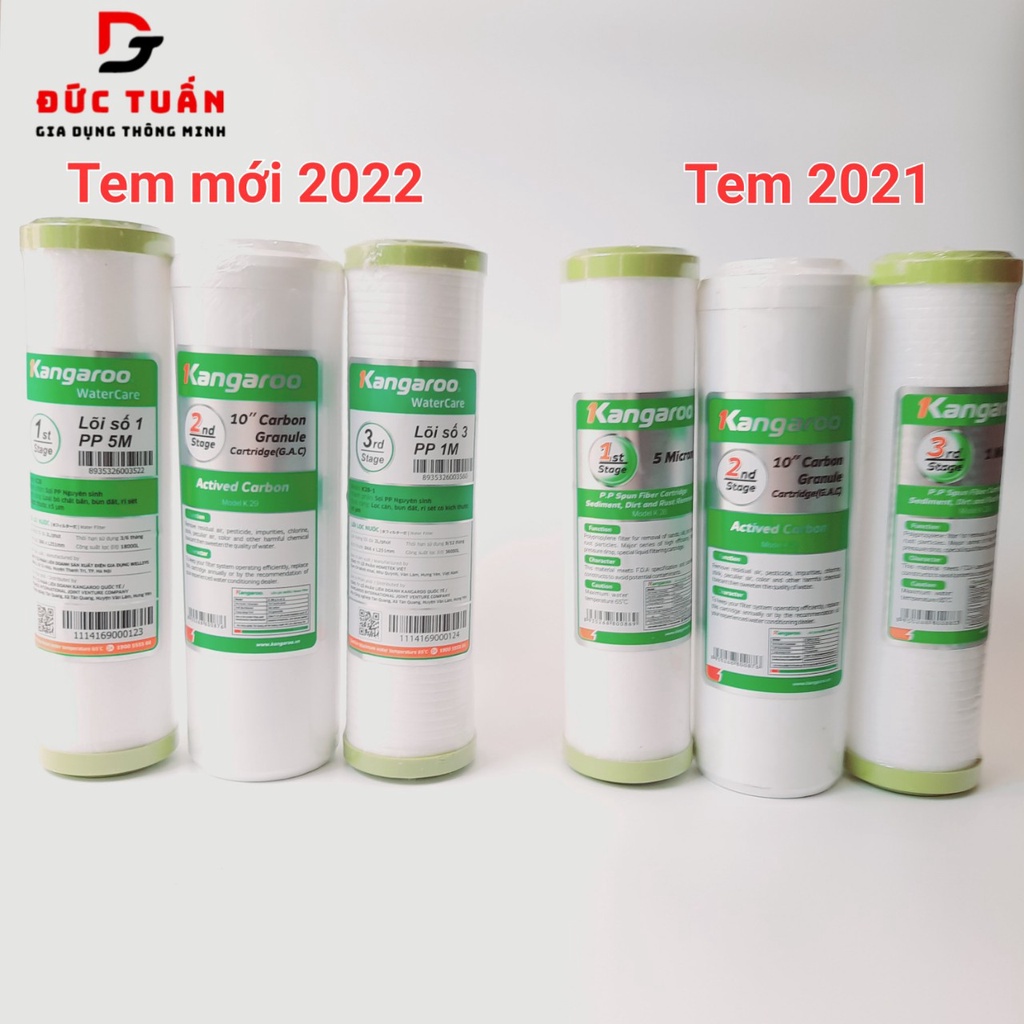 Bộ lõi lọc Kangaroo Chính hãng Combo 123
