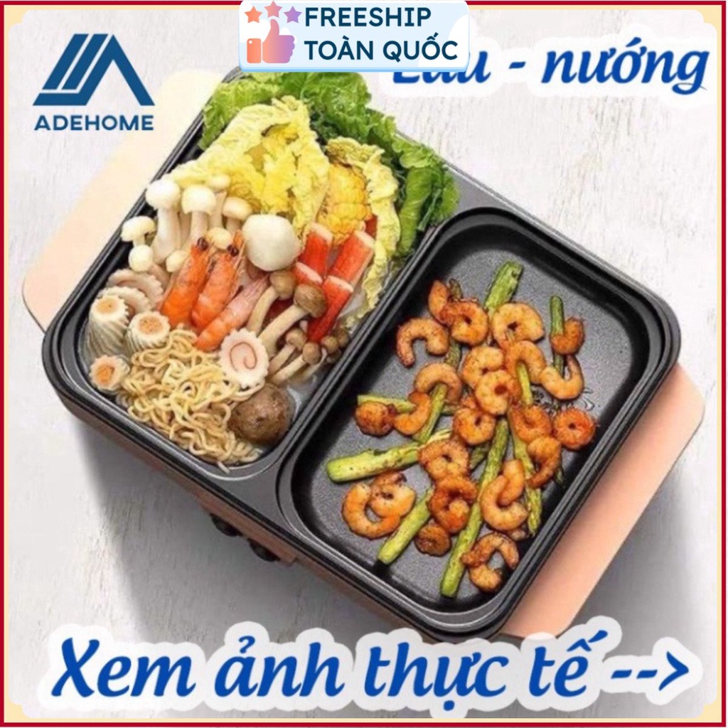 Bếp lẩu nướng 2 ngăn Hàn Quốc, Nồi lẩu 2 in 1 siêu chống dính đa năng_Bảo hành chính hãng 6 tháng dk.shop27 . .