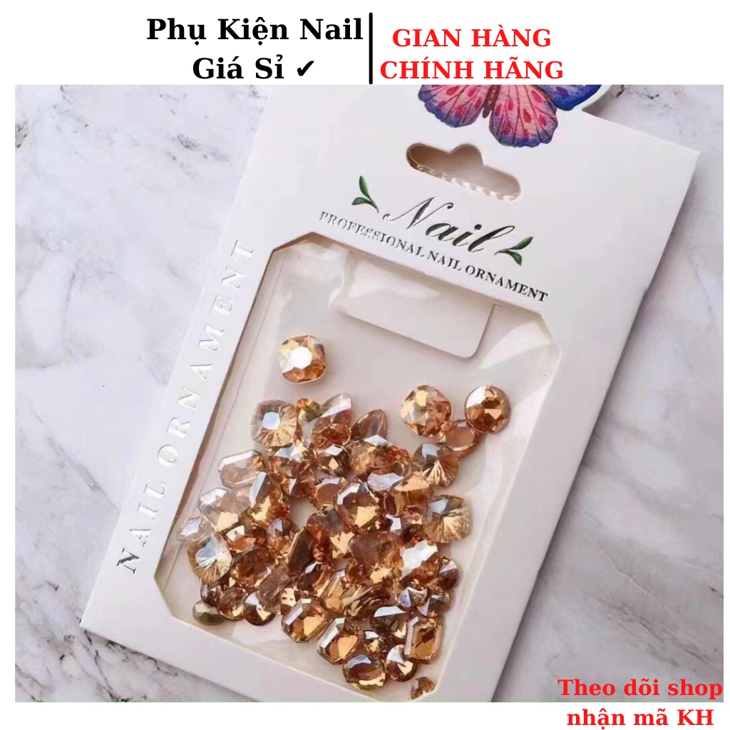 Đá khối úc chân nhọn màu trà sét 50 viên