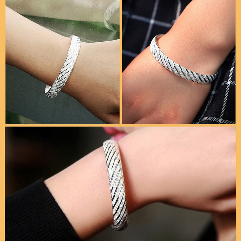 925 vòng tay bạc nguyên chất nữ phiên bản rộng vòng tay mưa sao băng đồ trang sức thời trang đơn giản