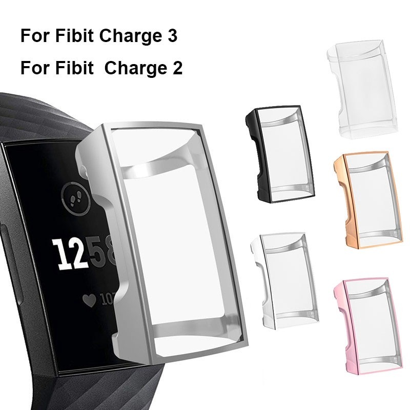 Vỏ Tpu Trong Suốt Bảo Vệ Màn Hình Đồng Hồ Thông Minh Fitbit Charge 2 / Charge 3