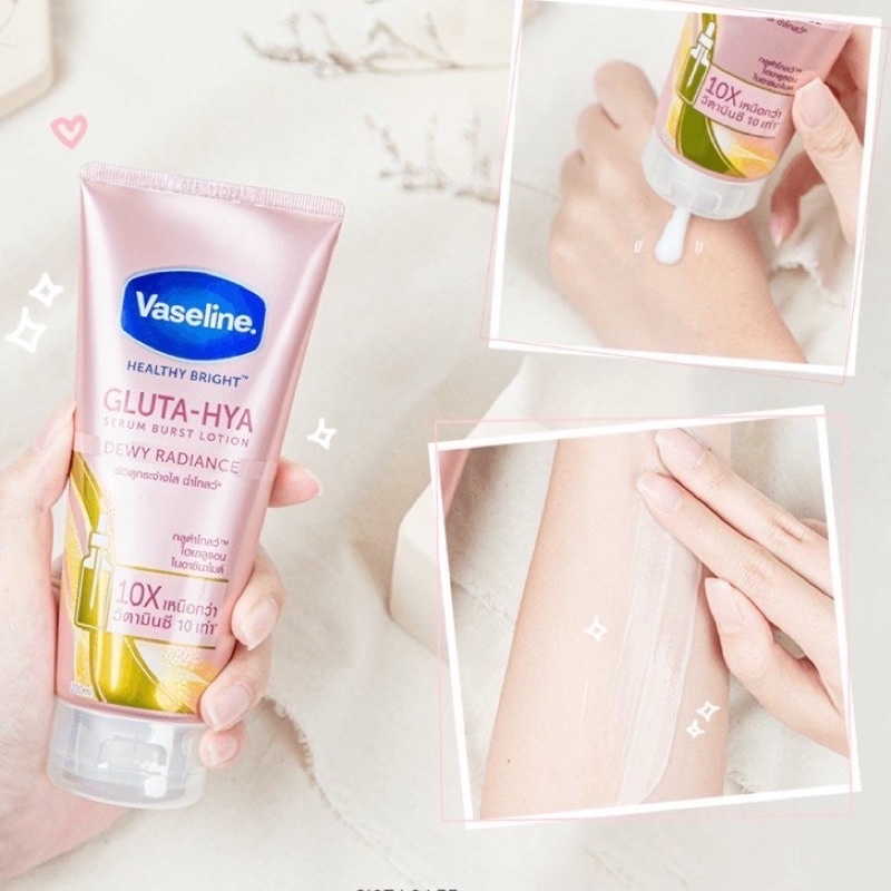 Sữa Dưỡng Thể Vaseline 10X Thái Trắng Da, Mờ Thâm Đều Màu Da Vaseline Healthy Bright Gluta-Hya Serum Burst 330ml