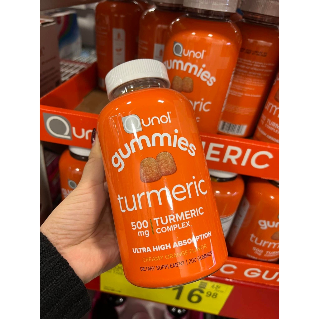 Kẹo dẻo tinh chất nghệ Qunol Turmeric Curcumin Complex Gummies 500mg