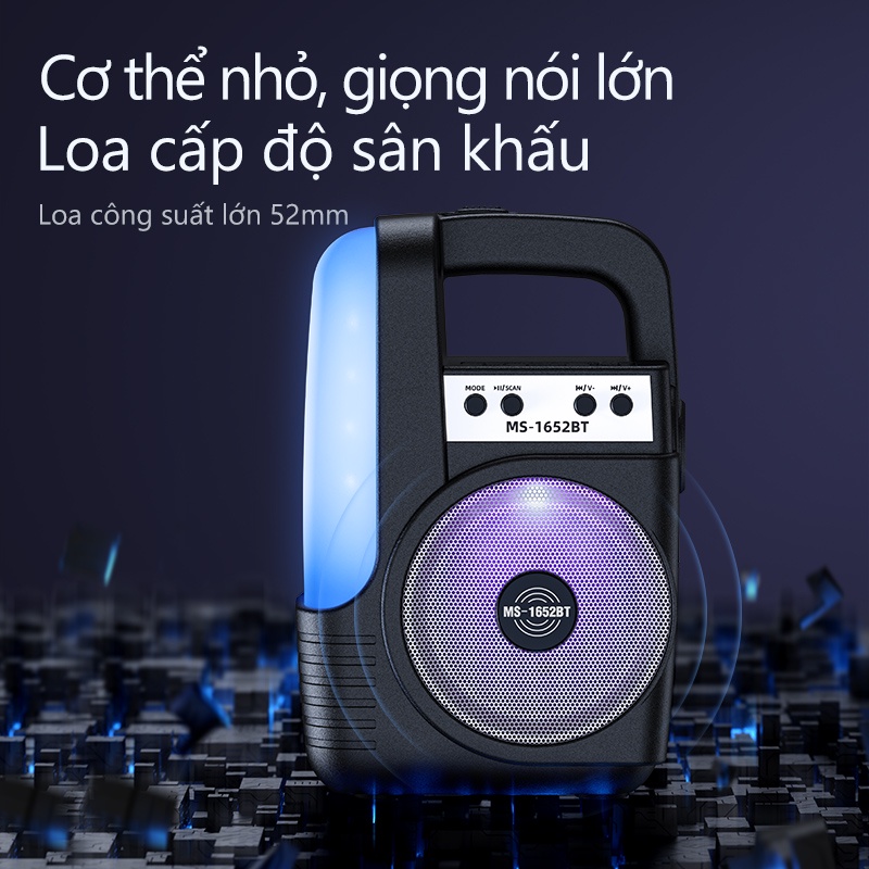 Loa bluetooth HIFI di động BASIKE MW33 Âm thanh nổi có đèn LED Hỗ trợ thẻ TF + đĩa U Dòng không dây TWS có đèn LED