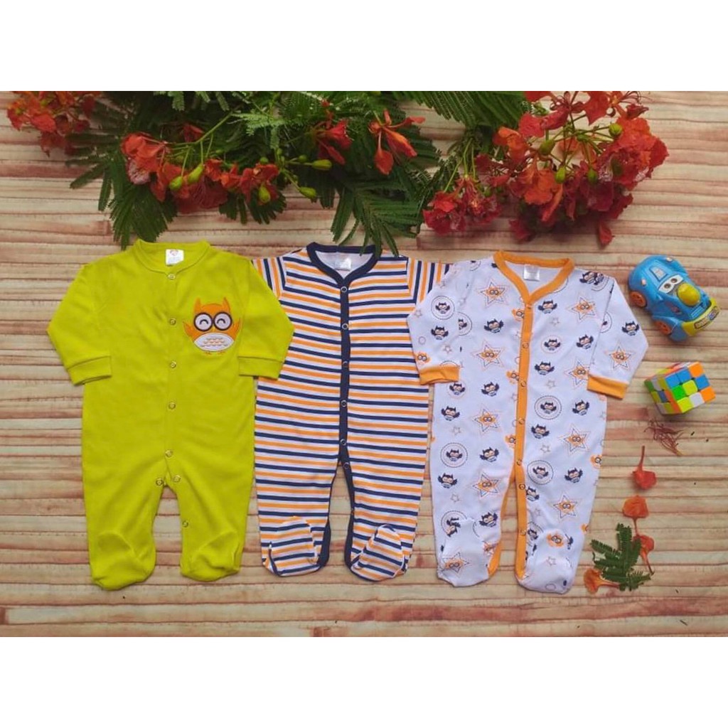 Thời Trang Cho Bé Set 3  | Áo liền quần đóng bỉm | mầu vàng Hồng Phúc Baby suit | body ếch nhái