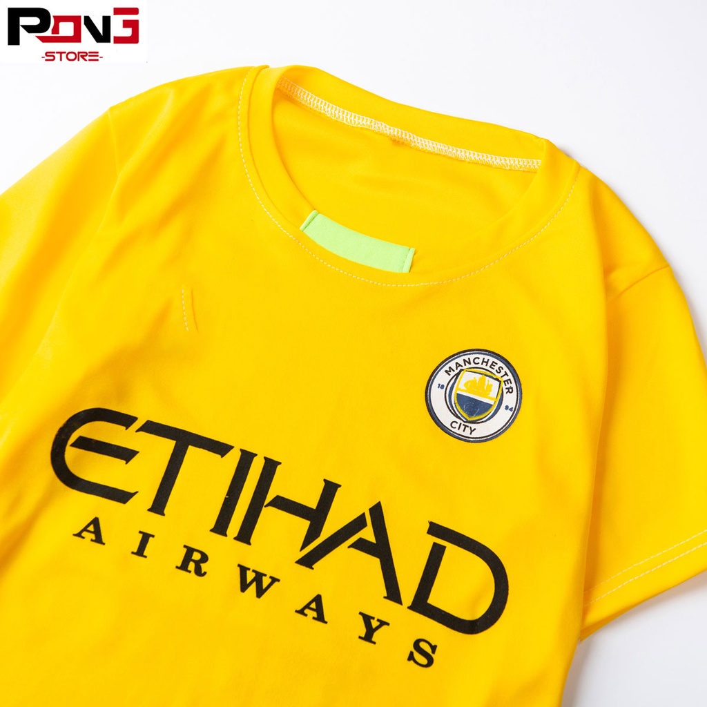 Bộ quần áo bóng đá trẻ em nam,nữ CLB Manchester City  chất thun lạnh  cho các bé từ 2 đến 15 tuổi của Pong__store
