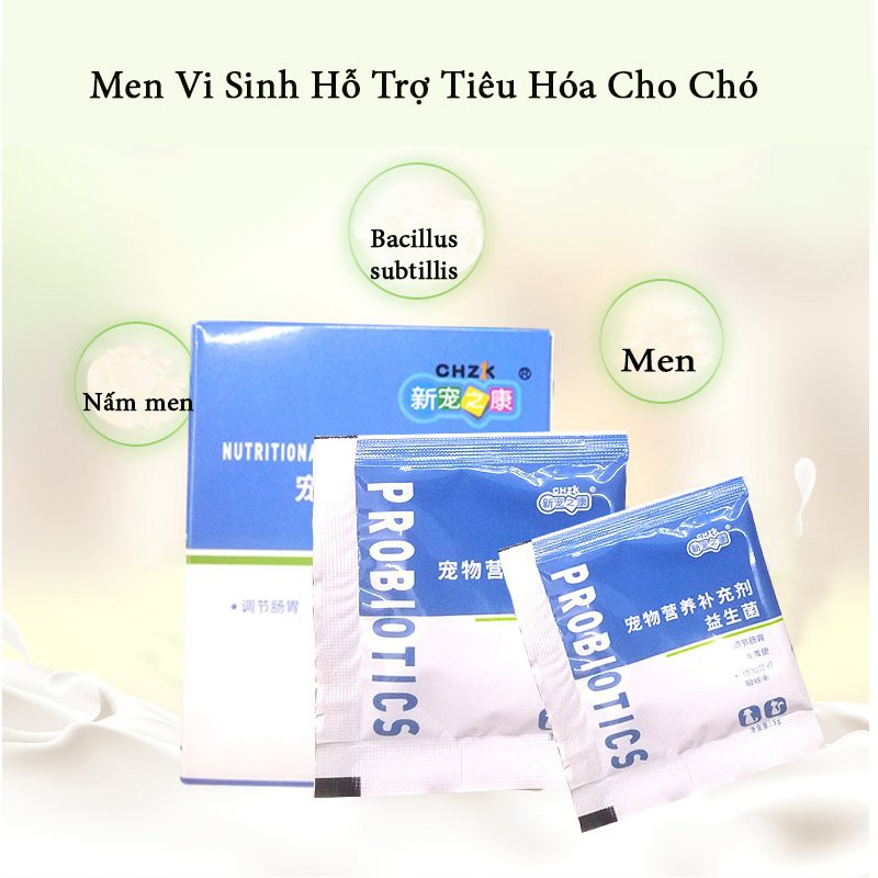 Combo 5 gói Men vi sinh cho chó mèo CHZK Ngăn ngừa các bệnh đường tiêu hóa,các bệnh viêm đường ruột - 9 tỉ vi sinh