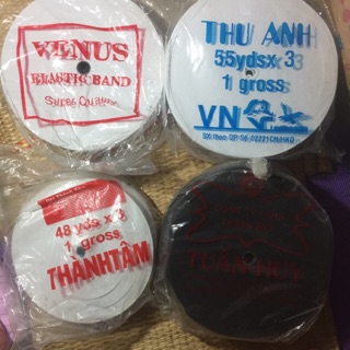 Chun quần 2cm- 2,5cm xịn 40 -40-50m/cuộn venus thái, thu anh, thanh tâm trắng đen