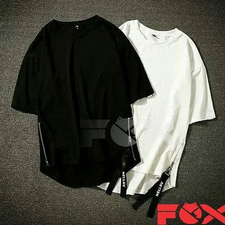 Áo thun lai bầu zip eo chất 100% cotton thoáng mát zip eo fox_unisex