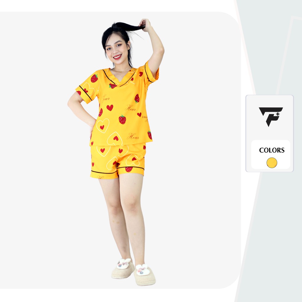 Bộ mặc nhà pijama nữ Lụa cao cấp FPLUS thiết kế cộc họa tiết cute 281