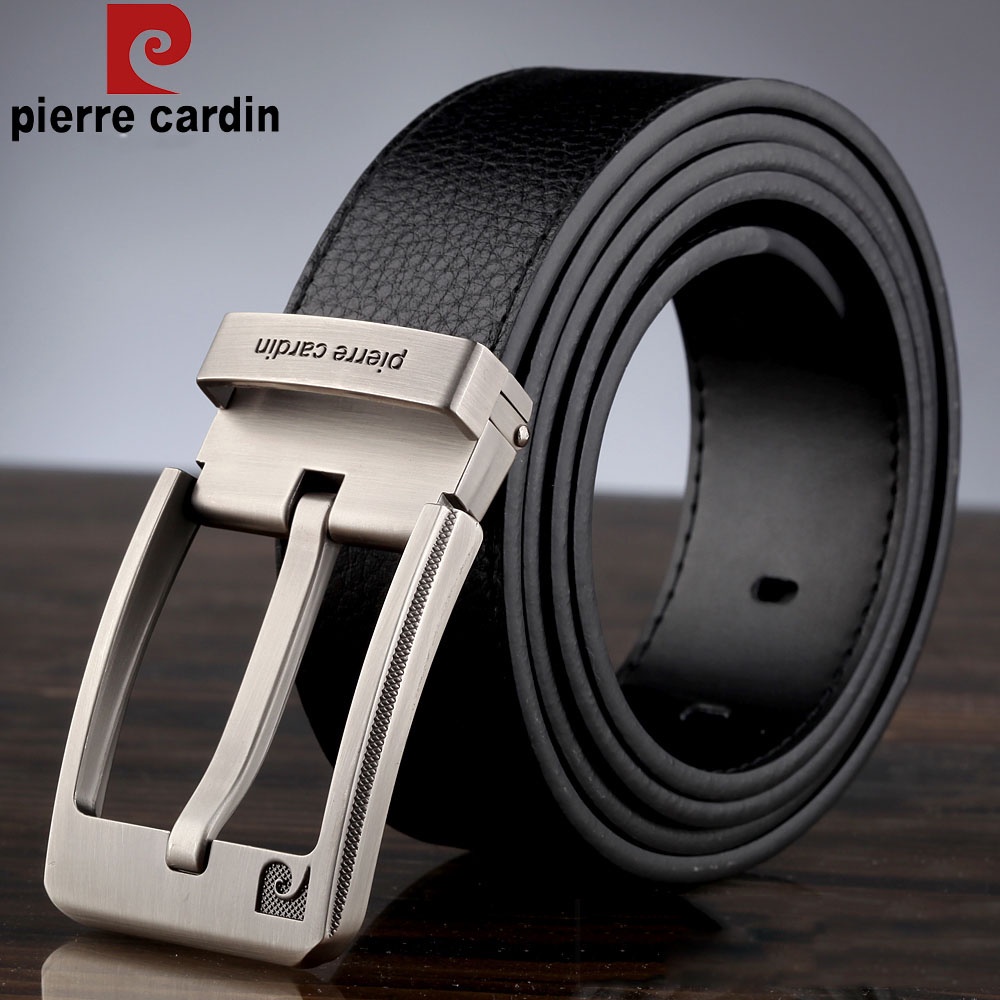 Thắt lưng khóa kim Pierre Cardin chính hãng dây da bò thật mặt khóa hợp kim không gỉ