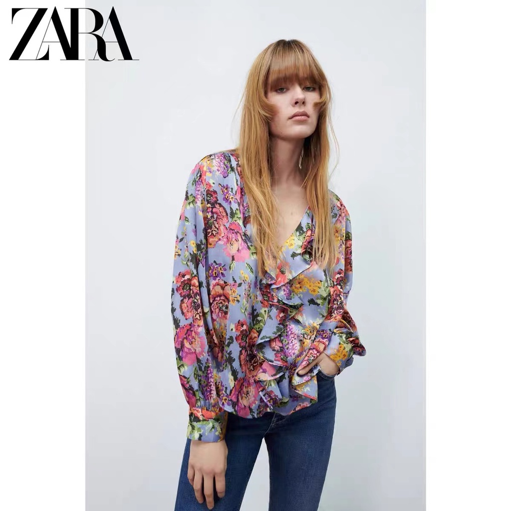 Zara Áo Sơ Mi In Hoa Thời Trang Mùa Xuân Dành Cho Nữ